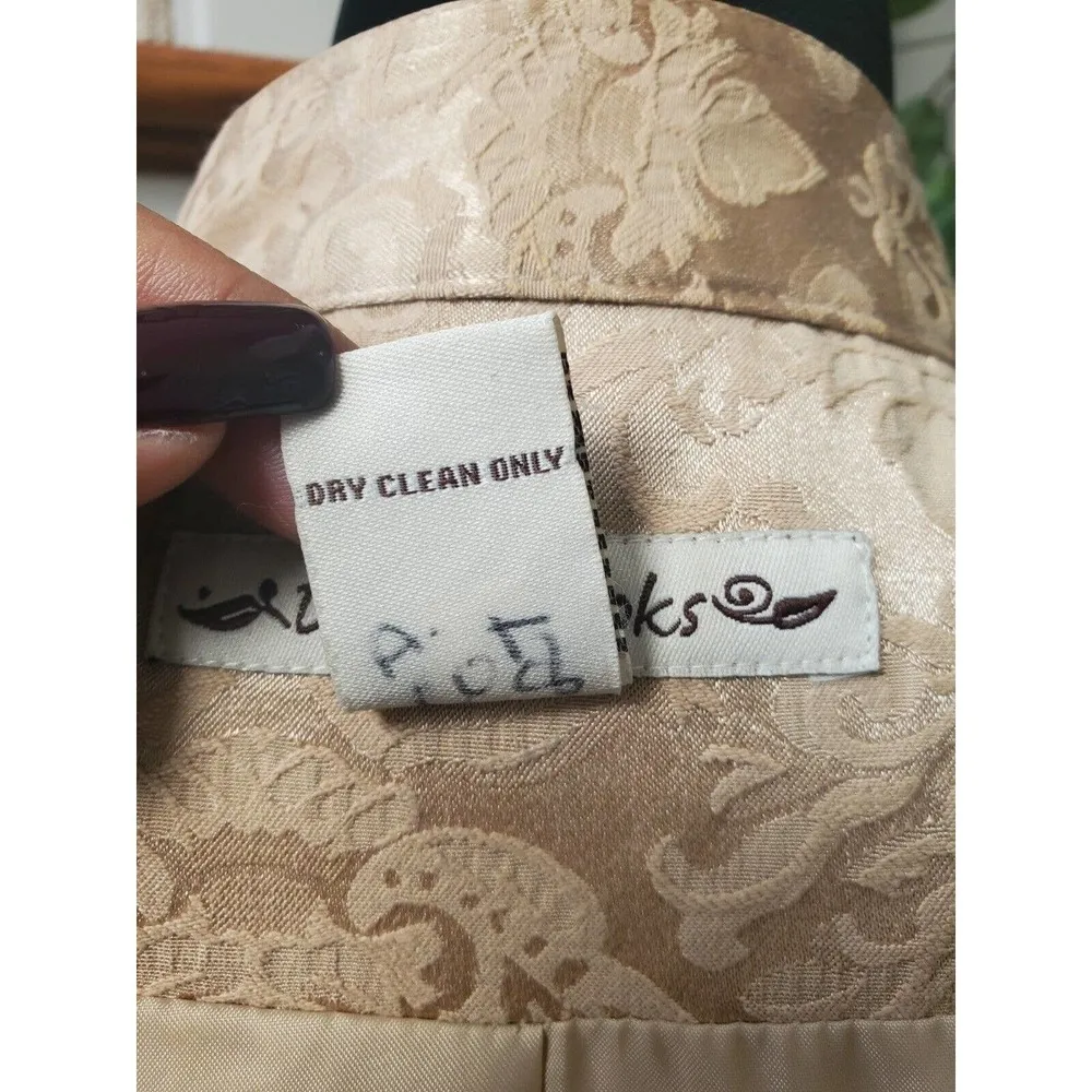 David Brooks Women's Cream Floral Cotton Long Sleeve Collared Casual jacket M Size M - Image 9