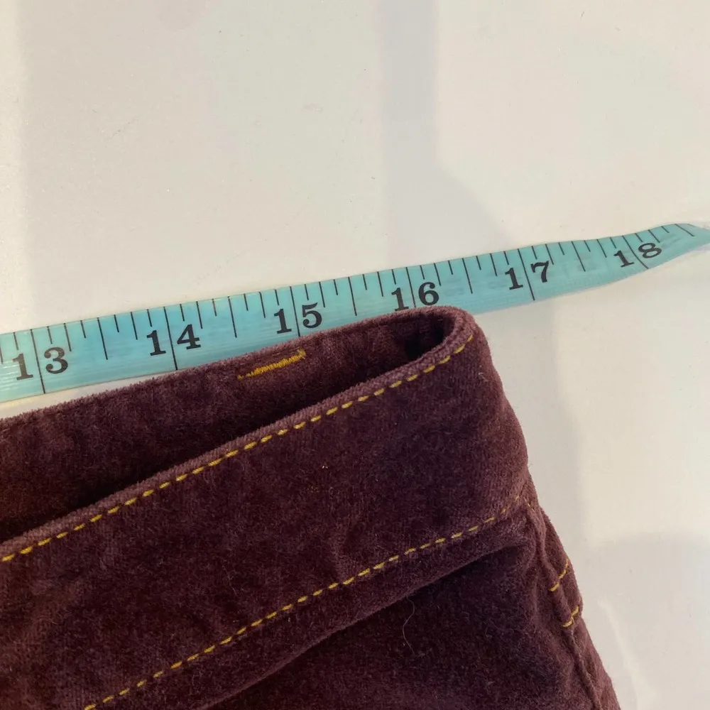 CAbi Maroon/Burgundy Velour Bootcut Flare Pants EUC Sz 10 Cotton Retro Holiday - Image 8