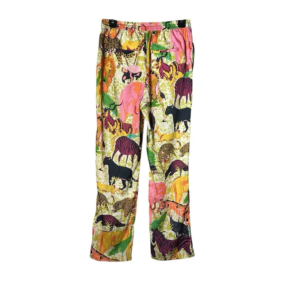 J Crew Pants Size 2 Drapey Wide‎ Leg Ratti Safari Printed Soft Tropical #QR6-5 - Image 8