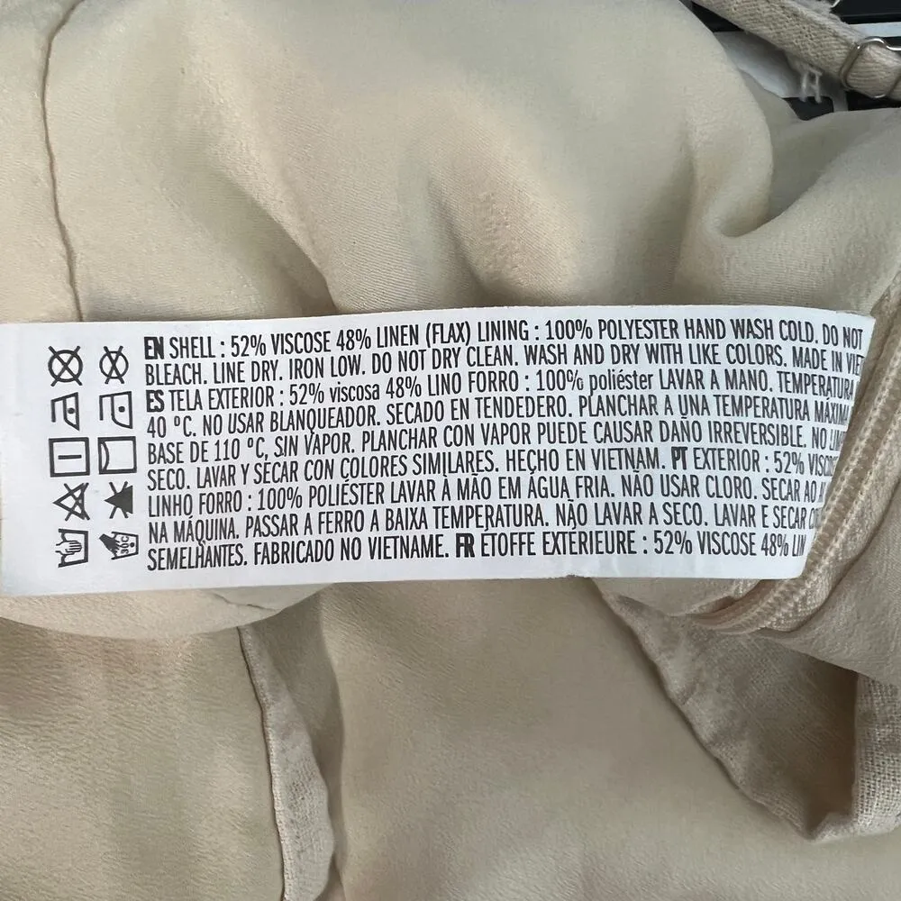 Forever21 Linen Blend Coquette Chic Beach Coastal Feminine Womens Crop Top Large - Image 5