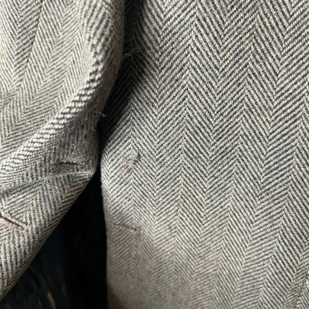 Soft Surroundings brown black herringbone metallic velvet accent coat wool small - Image 2