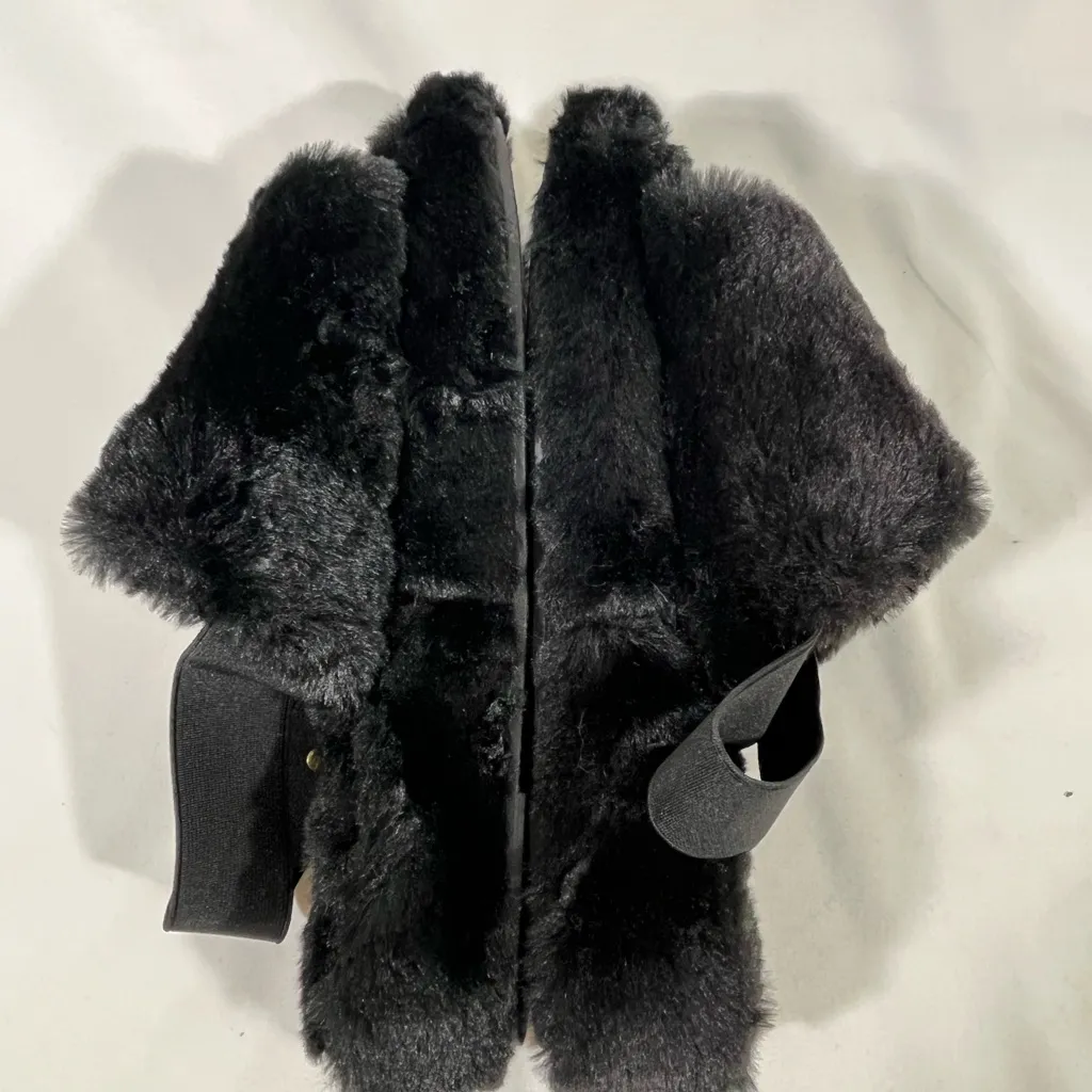 IMAN GLOBAL CHIC FAUX FUR‎ SLINGBACK SLIPPER WOMEN 8 BLACK NEW - Image 8