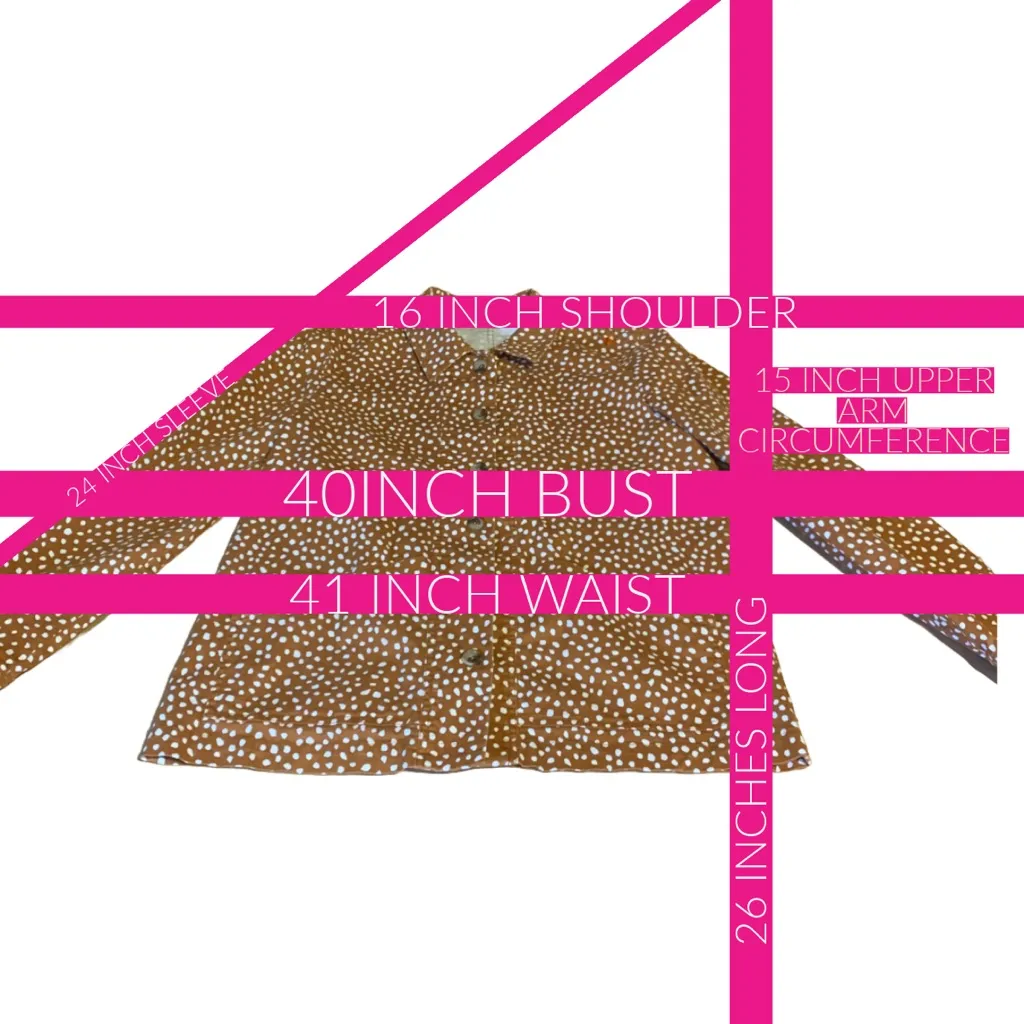 LOFT OUTLET BROWN & WHITE LEOPARD DOTS  COTTON JACKET (M) - Image 13