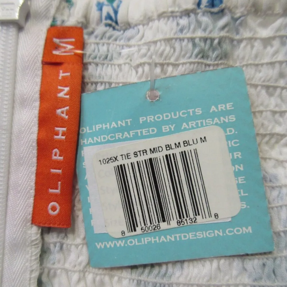 NWT Oliphant Tie Strap Midi in Bloom Blue Blockprint Cotton Tank Dress M Size M - Image 2