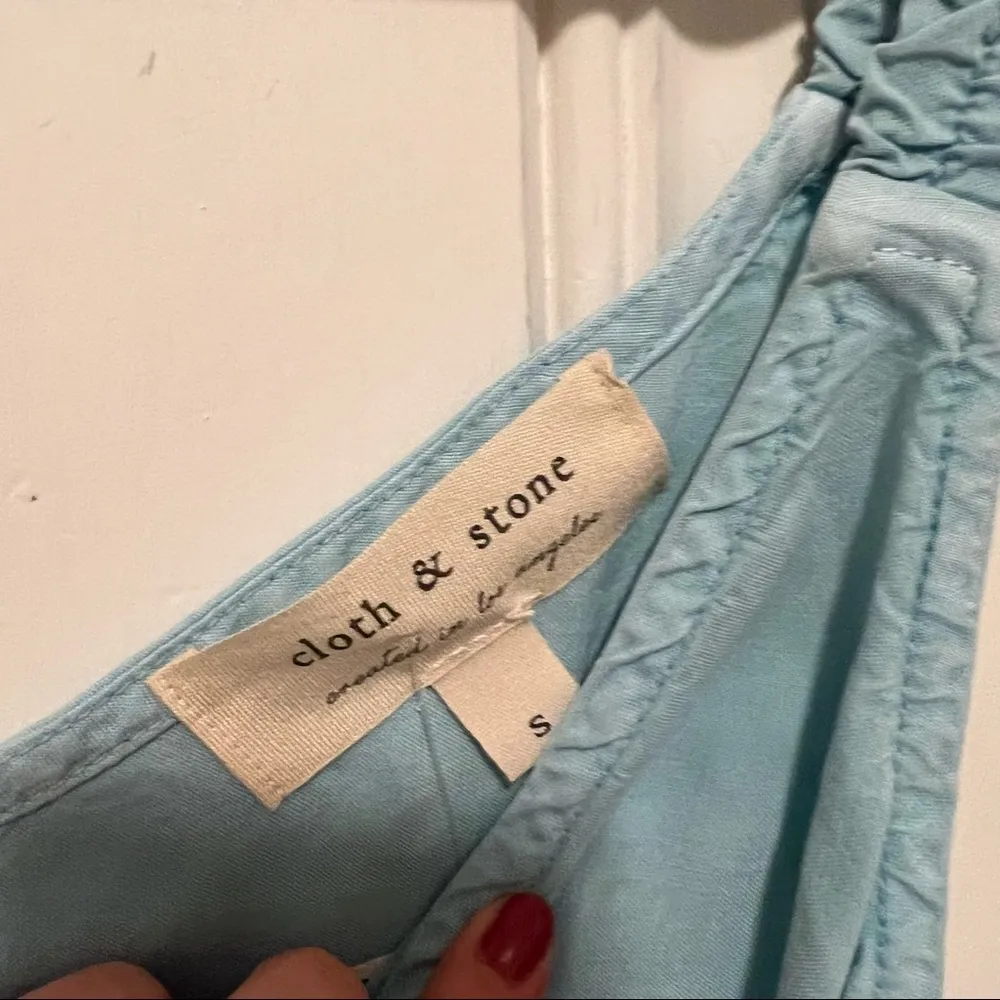 Cloth & Stone Button Down Blue Summer Romper 100% Tencel Lyocell Size Small NWOT - Image 5