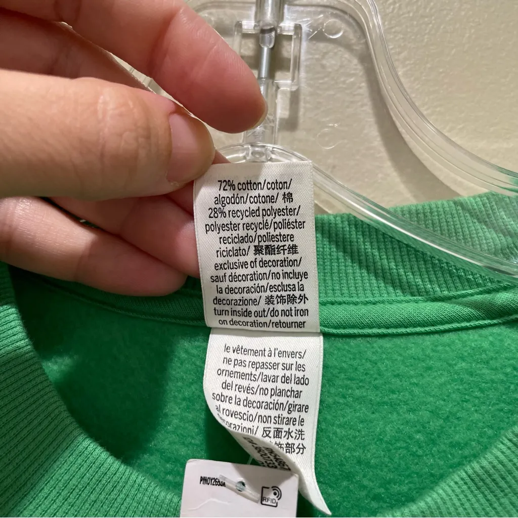 Victoria’s Secret Pink Coney Island Fleece Crewneck Sweatshirt Green Size Medium - Image 11