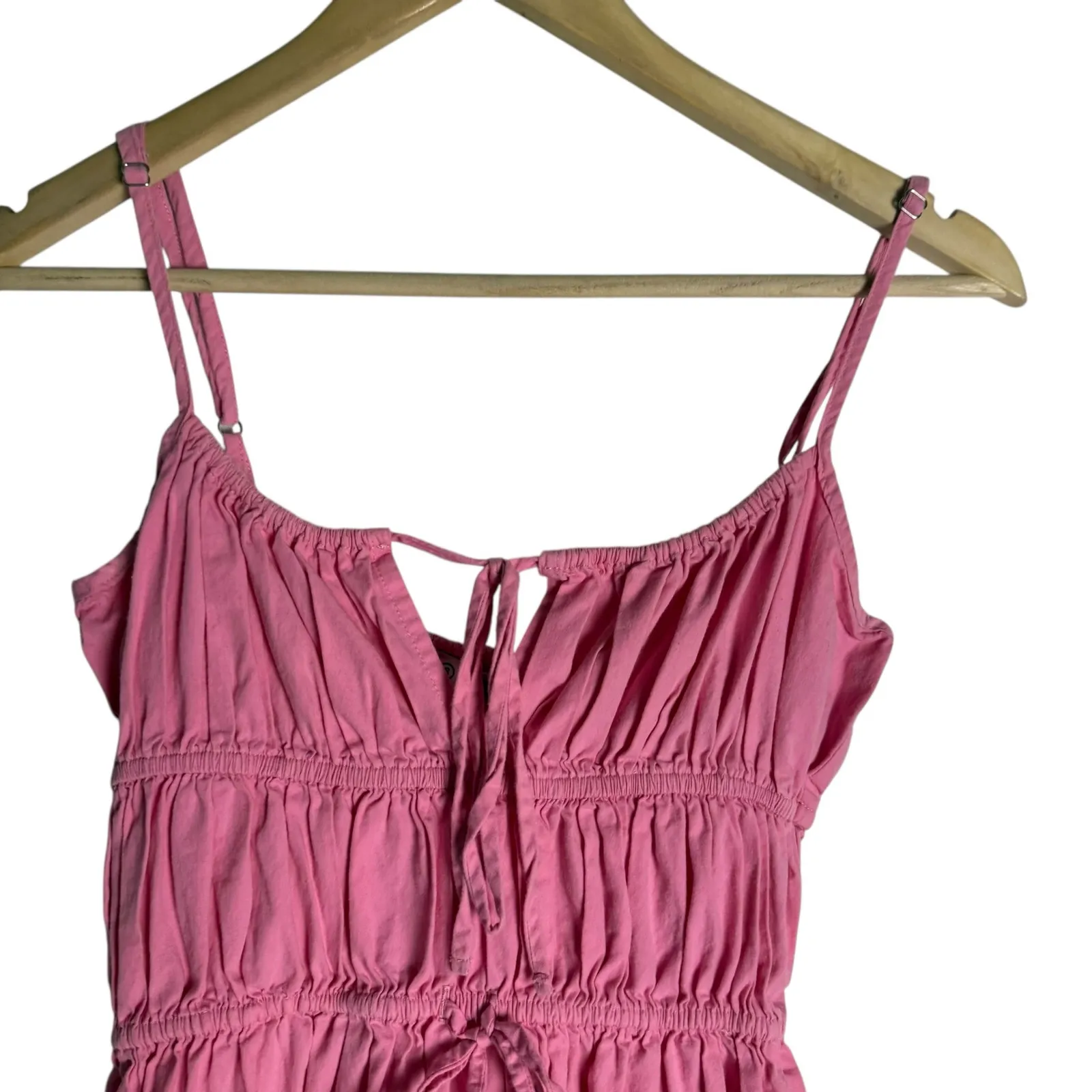 Ciao Lucia Fabia Pink Sleeveless Ruched Barbiecore Party Midi Dress Size Small - Image 7