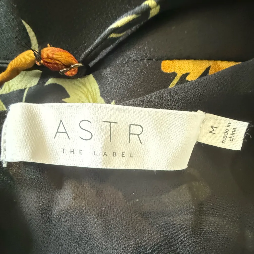 Revolve ASTR The Label Gaia Midi Dress Black & Gold Floral Size Medium - Image 9