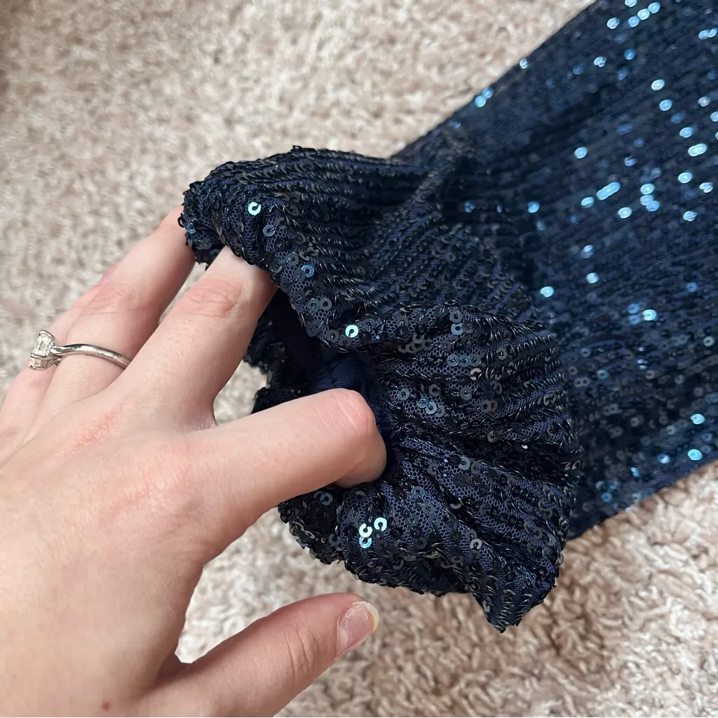 Free People Christa Sequin Long Sleeve Romper - Image 4