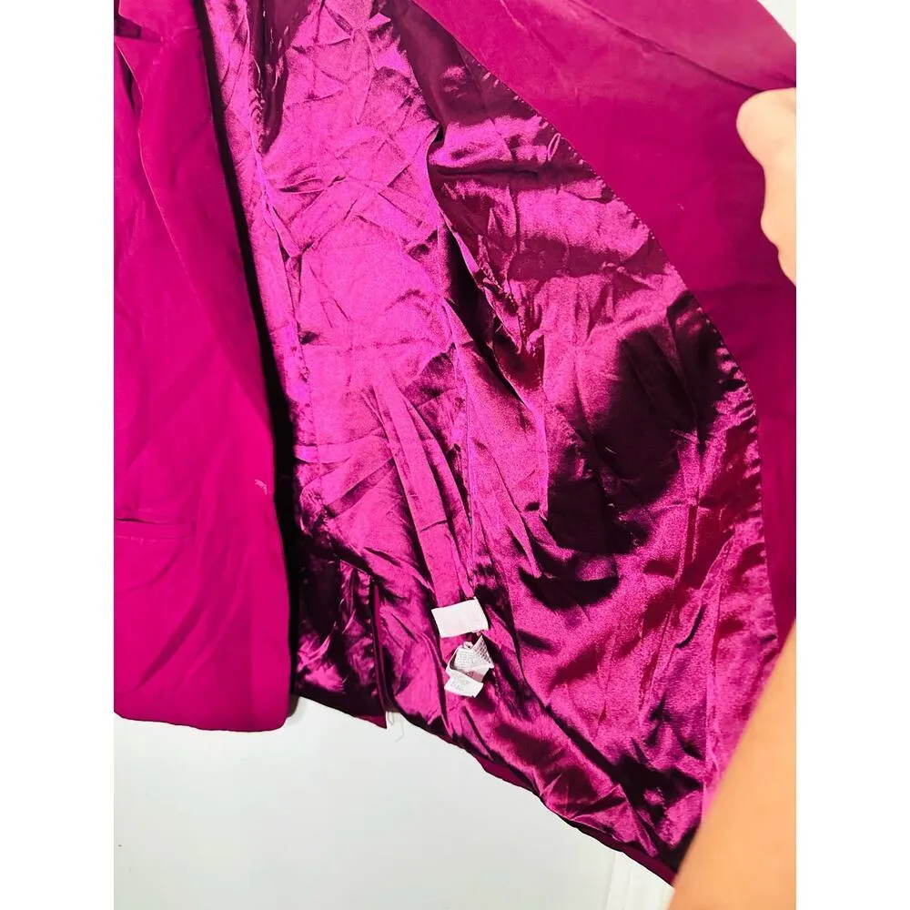 ENDLESS ROSE Purple Crepe Front Button Closure Jacket Blazer Size Medium - Image 12