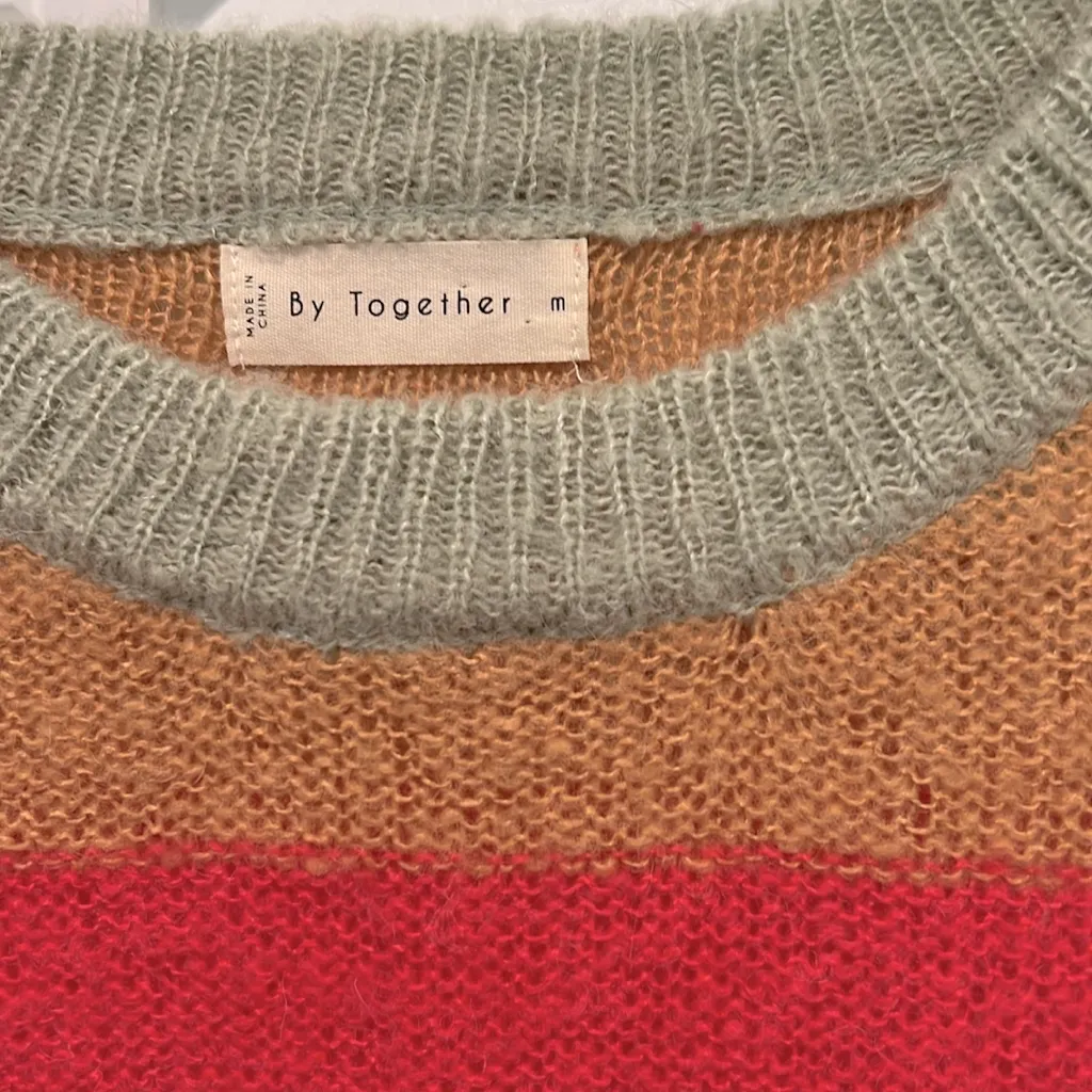 By Together On the Horizon Sweater Medium Striped Pullover Multicolor Stripes - Image 4