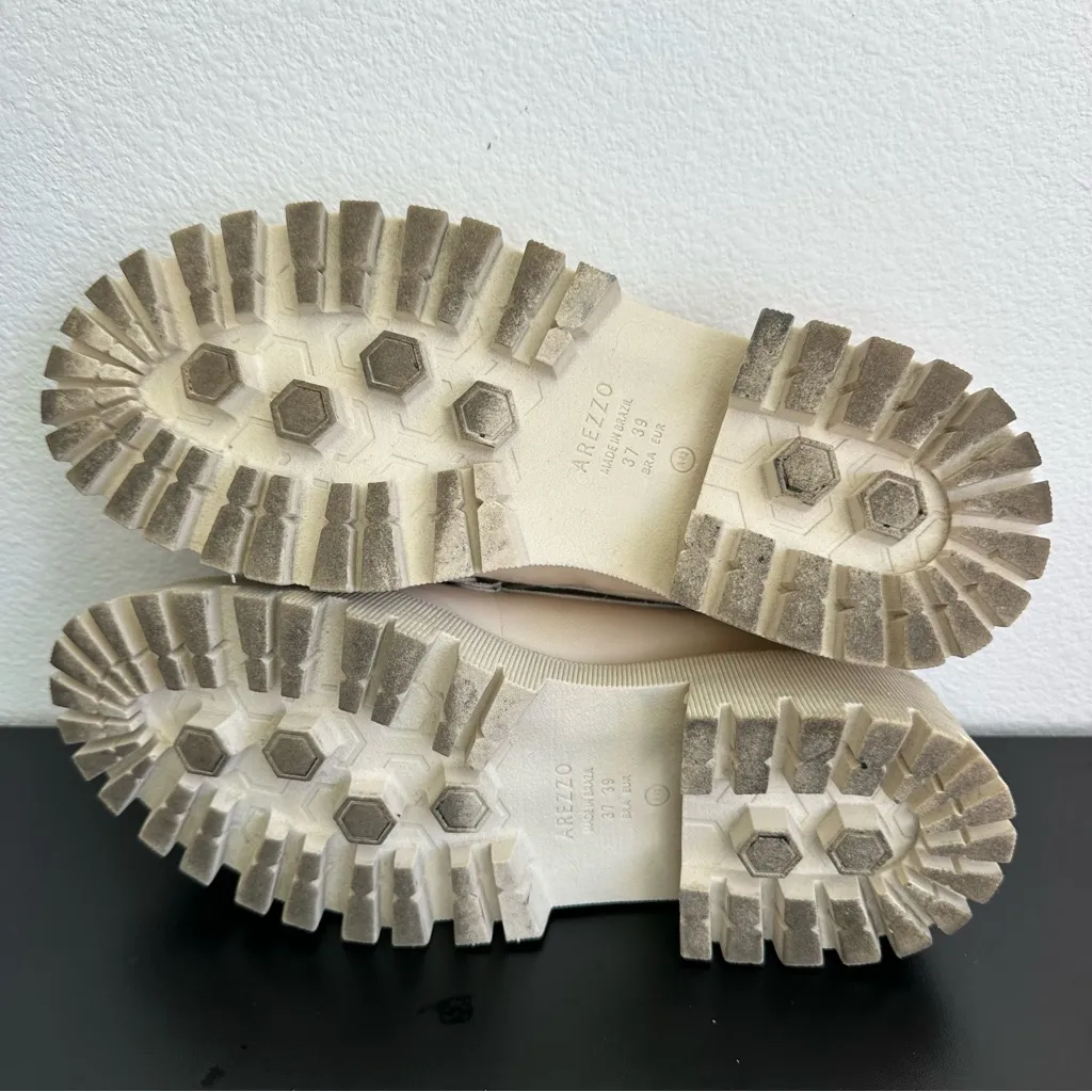 Arezzo Platform Off White Cream Loafers Size 8 - Image 9