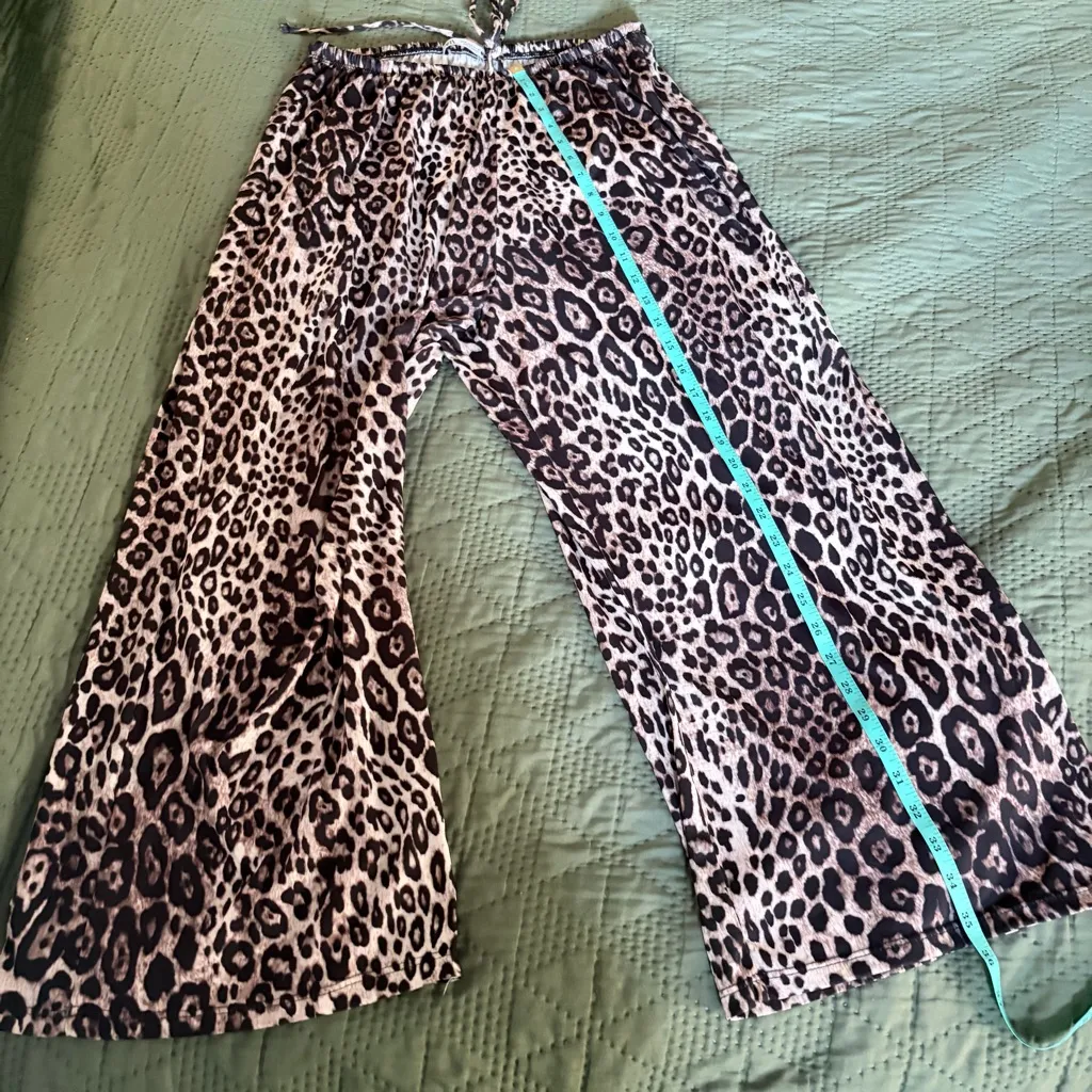 Zara Leopard Print Wide Leg Pants - Image 6