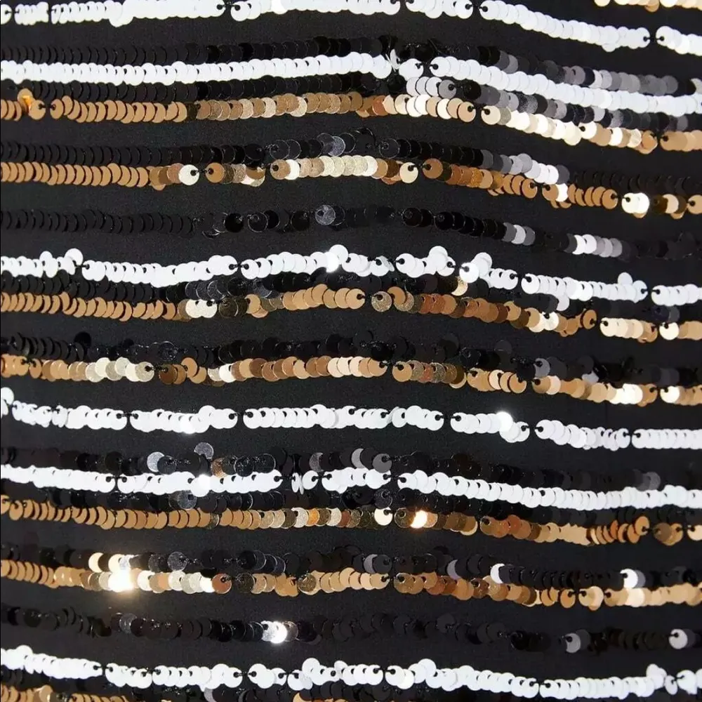 Zara SEQUIN WRAP MINI DRESS BLACK/WHITE/GOLD SIZE S NEW - Image 12