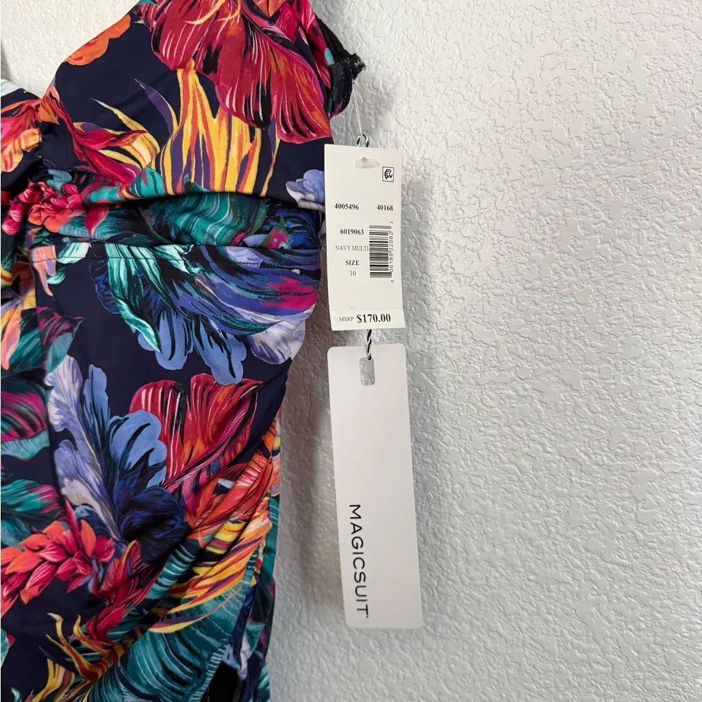 NWT Magicsuit by Miraclesuit Natalie One Piece in Belize in Navy Multi 10 Blue - Image 3