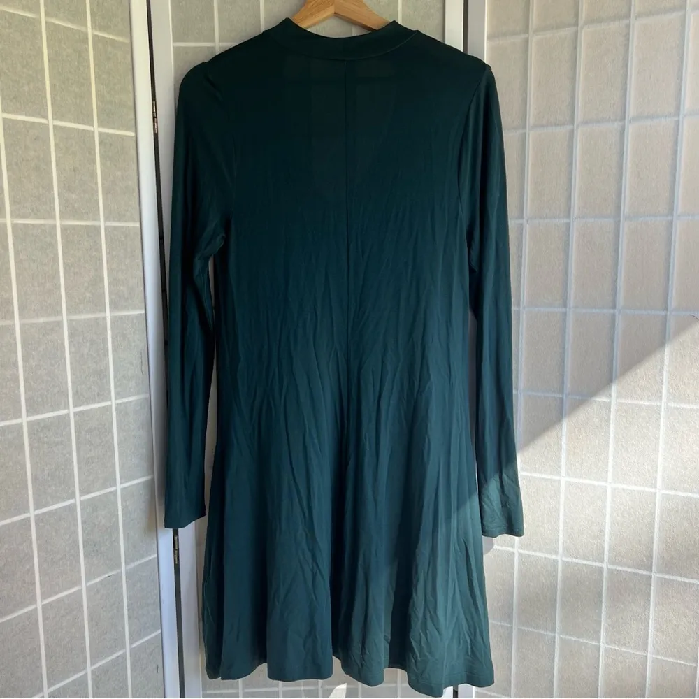 choker neck long sleeve swing dress teal Medium - Image 2