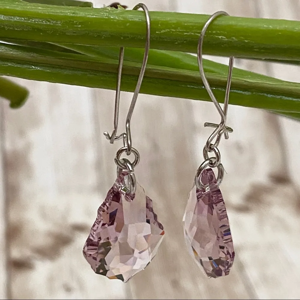 Crystallized Swarovski Elements Amethyst Earrings - Image 5