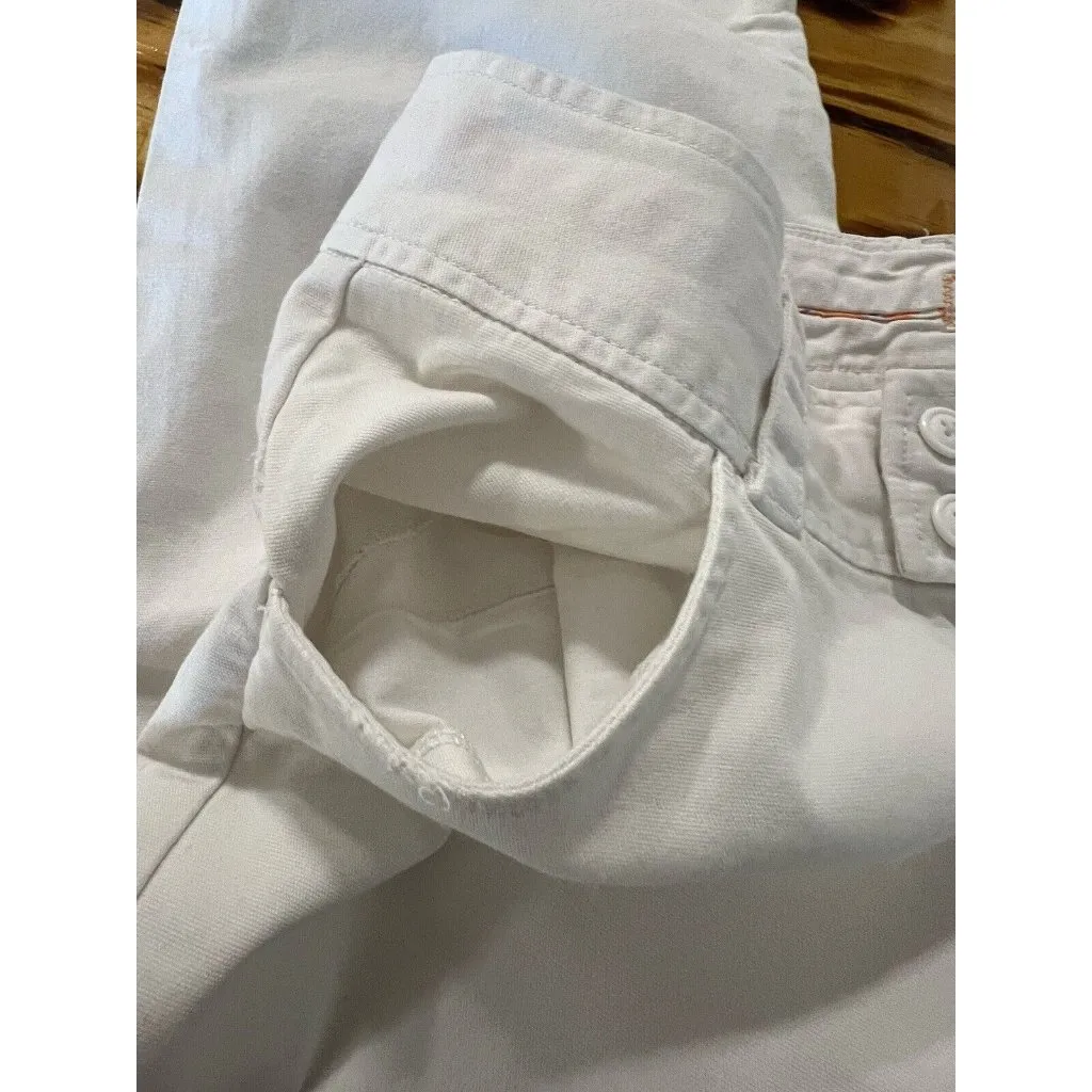 American Eagle Jeans Women Size 10 Wide‎ Leg Crop Stretch White Classic Preppy - Image 11