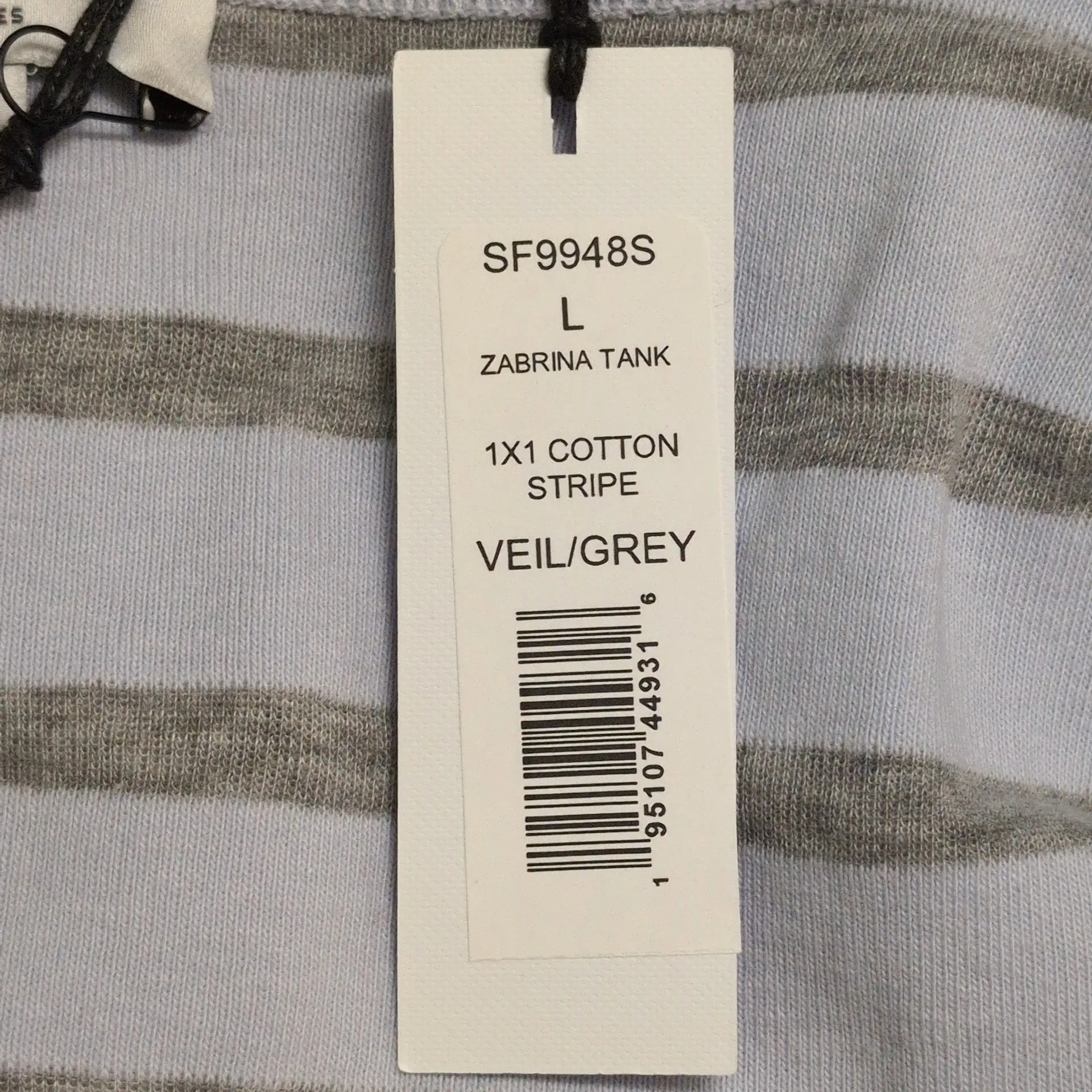 NWT Michael Stars Veil Grey Striped Sleeveless Zabrina Tank Size L - Image 6