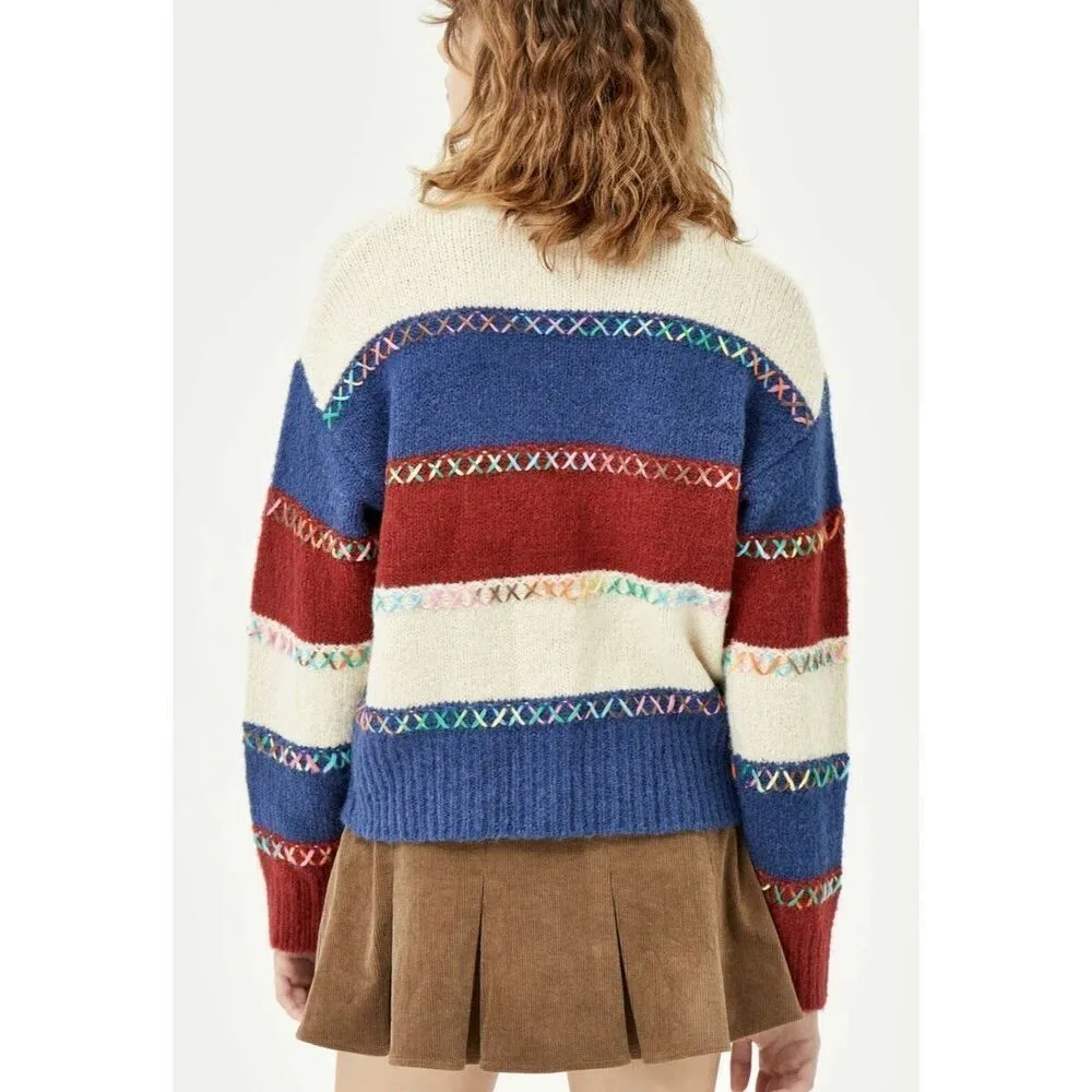 Cider ✨ MULTICOLOR PATCHY SZ SMALL SWEATER✨ - Image 3