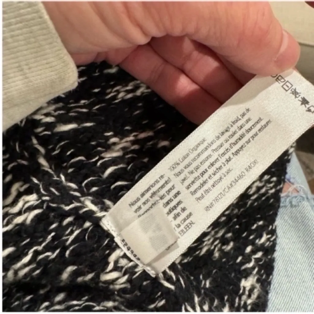 Eileen Fisher Black and White Turtleneck Sweater - Image 10