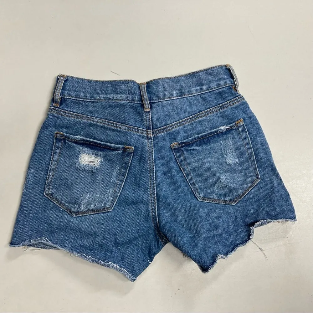 BULLHEAD DENIM COMPANY‎ Women’s Denim Distressed Shorts Blue Size 23 Blue - Image 9