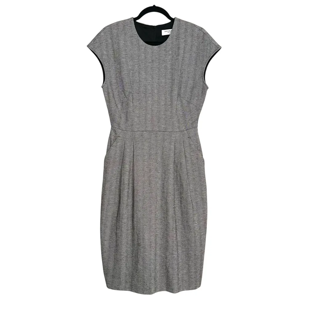 MM Lafleur Masha 3.0 Jacquard Virgin Wool Blend Knee Length Gray Dress 8 - Image 2