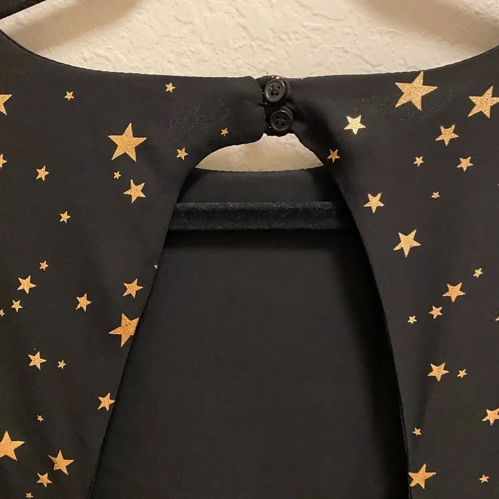 Lulu's Black & Rose Gold Extra Celestial Star Print Shift Dress Size Medium - Image 12