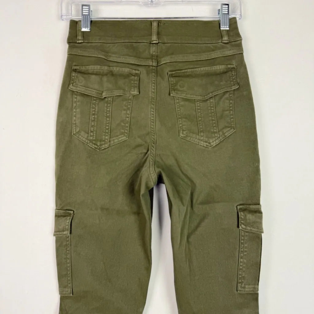 NWT Spanx Stretch Twill Ankle Cargo Pants in Darkened Olive Size Medium M NEW - Image 11