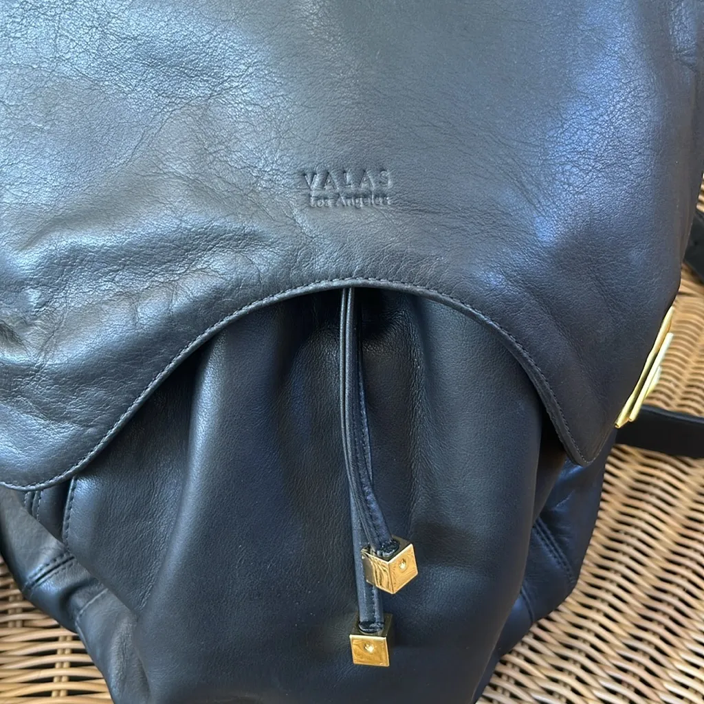 Retail $1,495 VALLAS Los Angeles black leather backpack. Sold out in stores. - Image 2