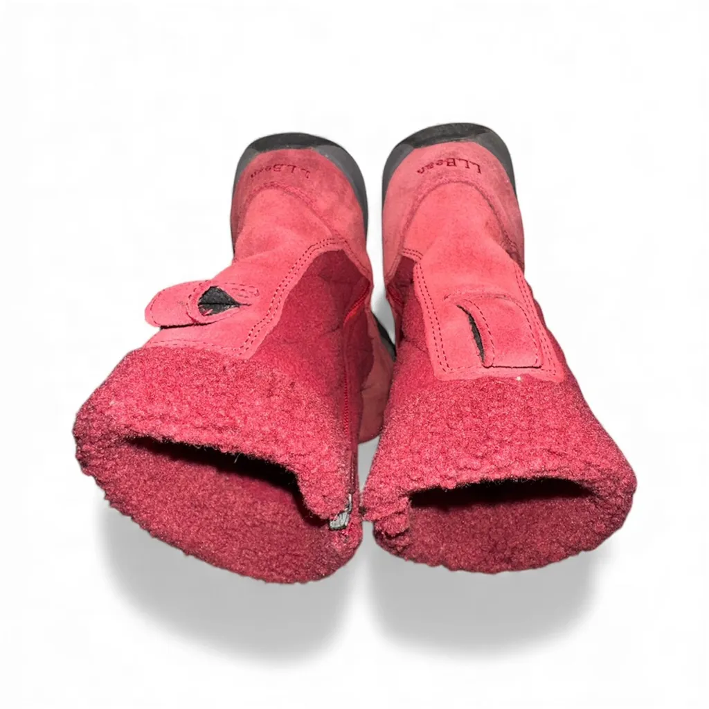 L.L. Bean Red Suede Fleece Pull - Image 3