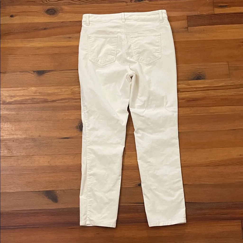 Talbots Creamy White Straight Leg Corduroy Pant Jeans Womens Size 8P Petite - Image 5