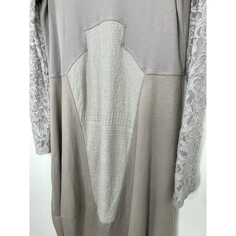 Sundance Manette Dress Size Medium Long Sleeve Lace Boho Mixed Media Stretch - Image 5
