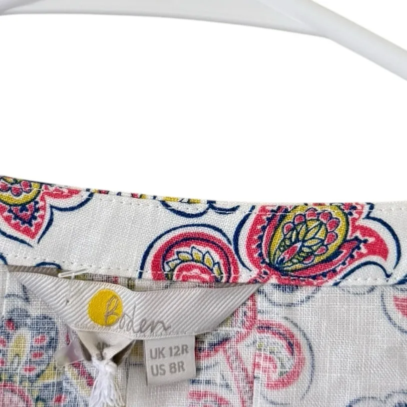 Boden NEW Tiered Linen Mini Dress Blue Size 8 - Image 9