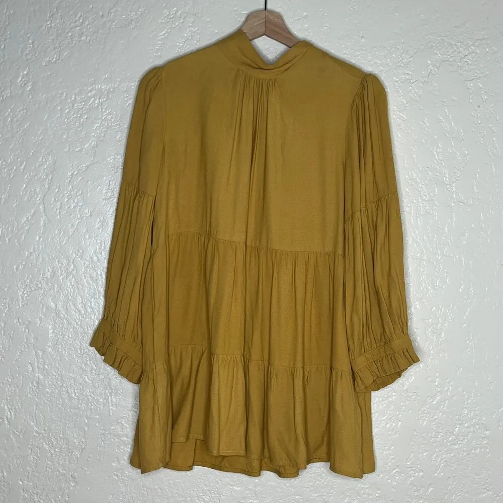 Maeve by Anthropologie Women's Goldie Tiered Tie Neck Blouse Size XS - Image 2