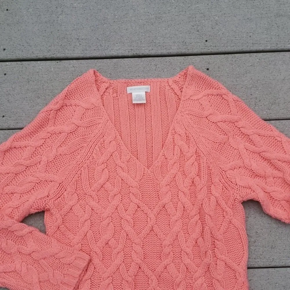 Worthington V-Neck Cable Knit Sweater Size Small - Image 6