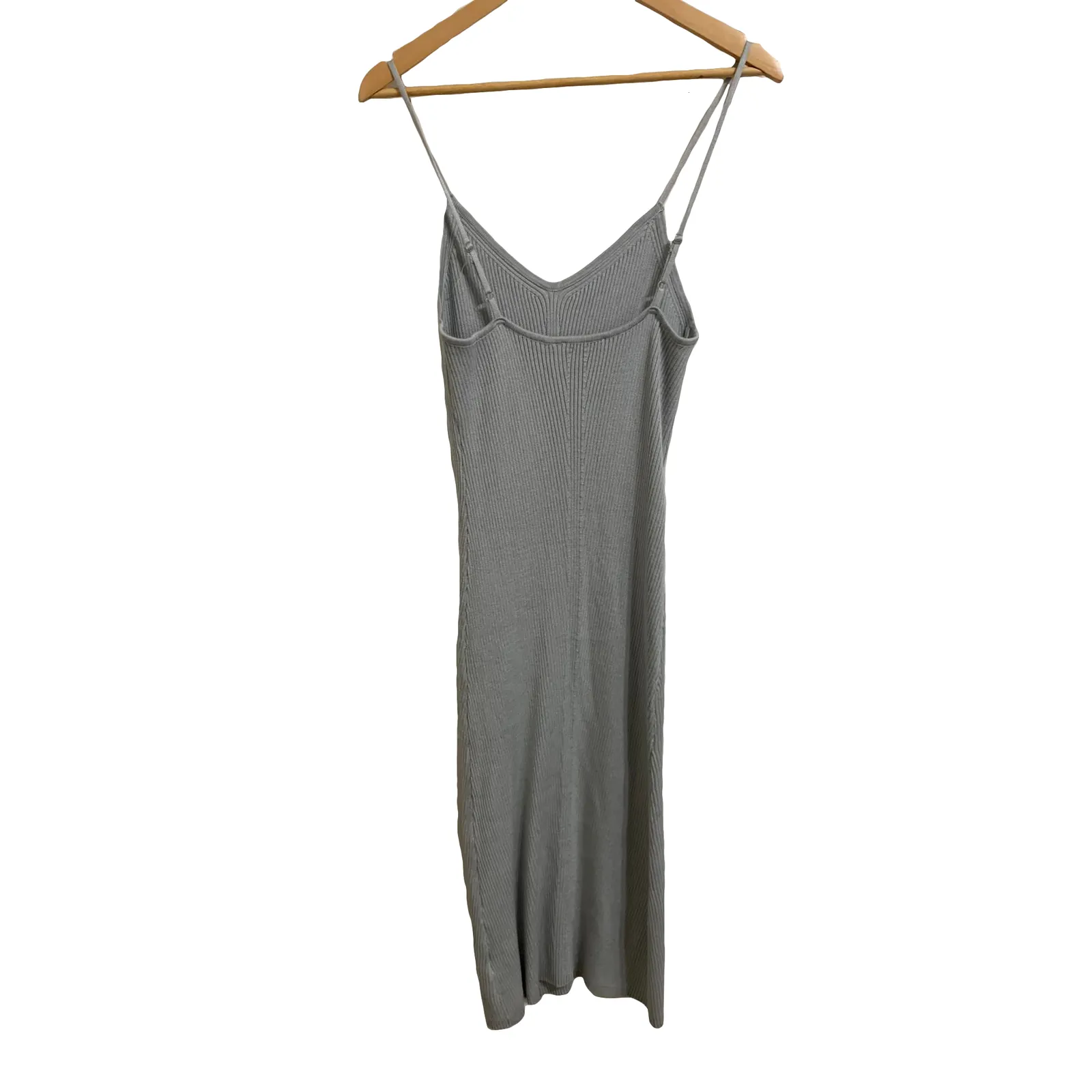 HARPER New York Spaghetti Strap‎ Bodycon Gray Sweater Dress Size Medium - Image 6