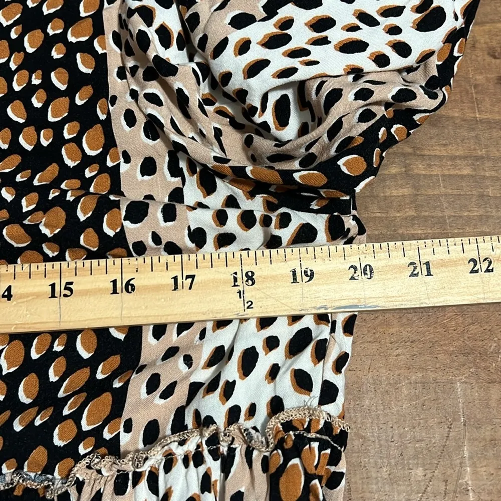 ANDREE BY UNIT women’s size large long sleeve leopard print peplum top casual - Image 7