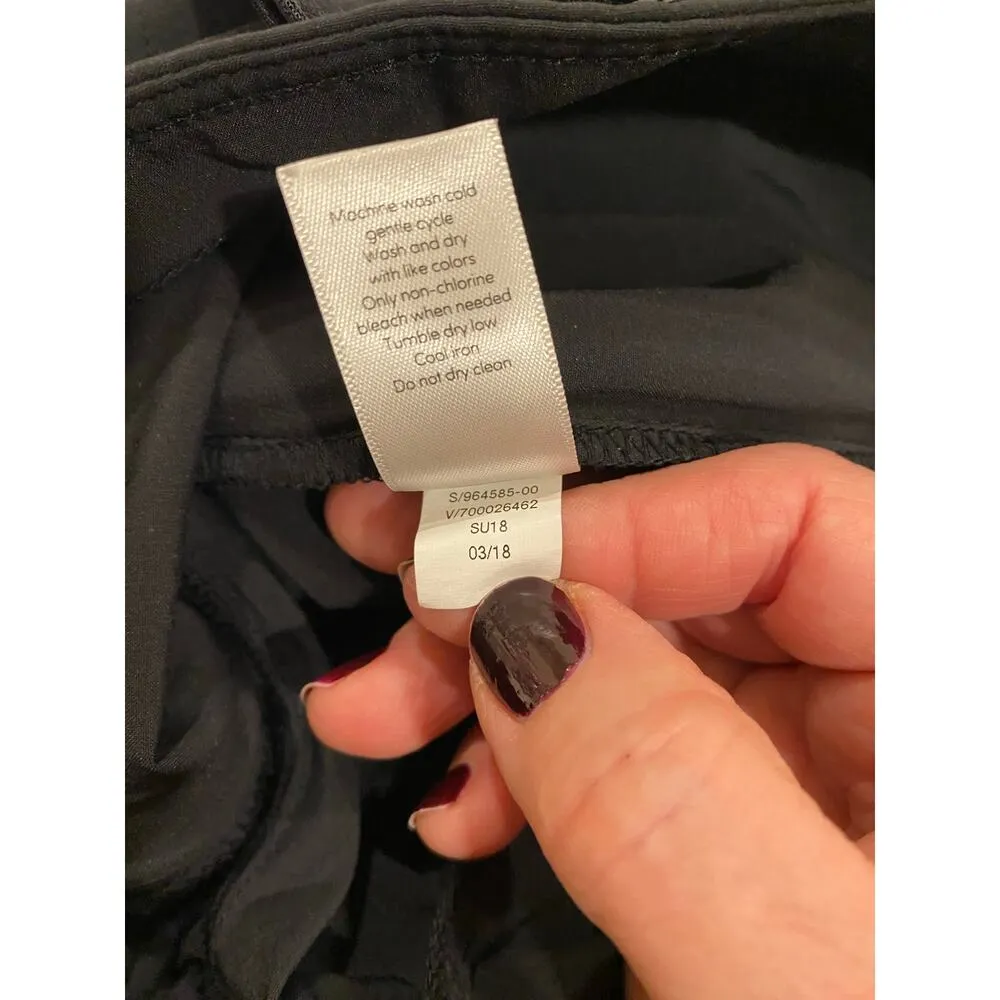 Athleta Elastic Waist Drawstring La Viva Capri Cropped Pant Black Women's Size 4 - Image 13