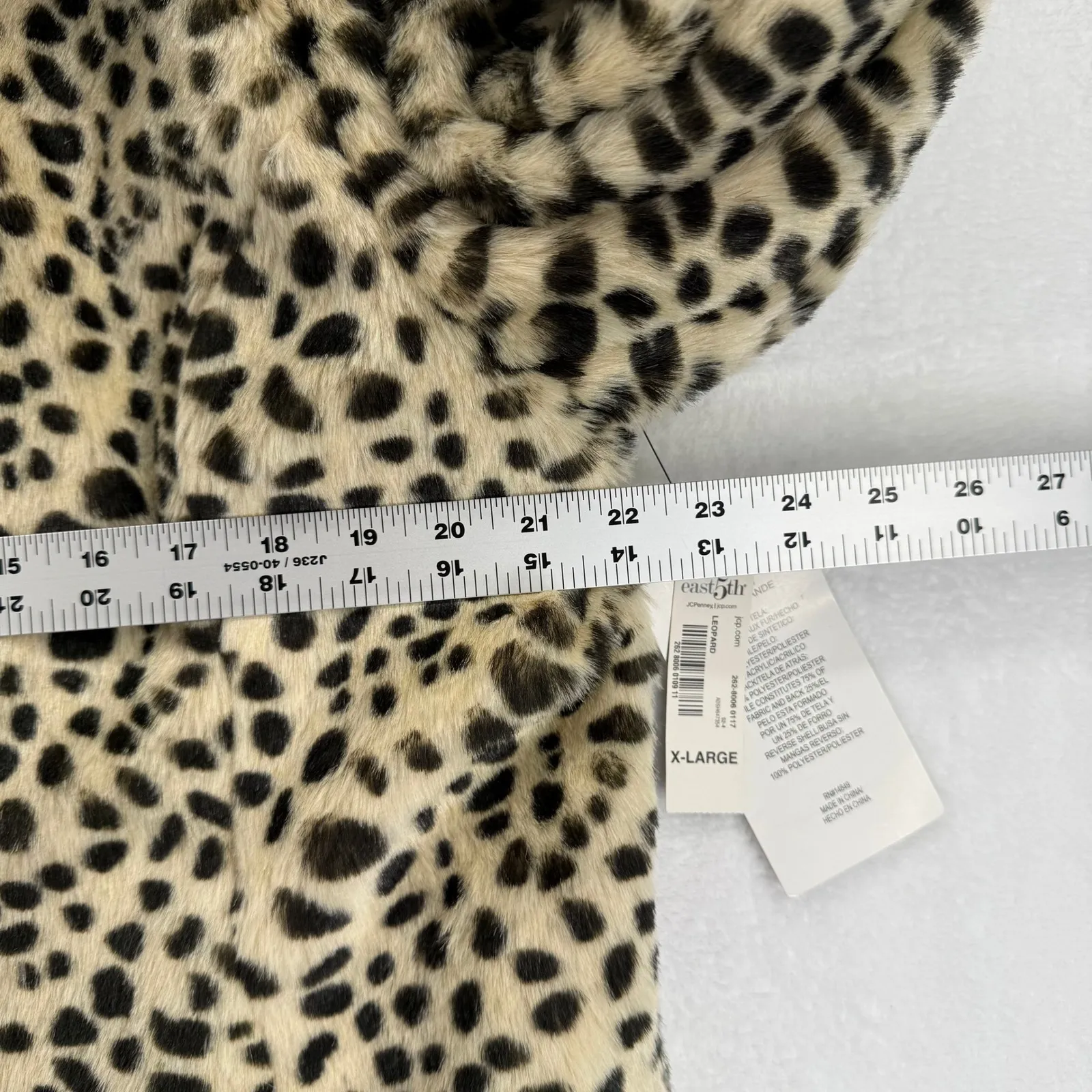 East 5th REVERSIBLE Leopard cheetah Print Faux Fur Coat Jacket Women's X - Image 6