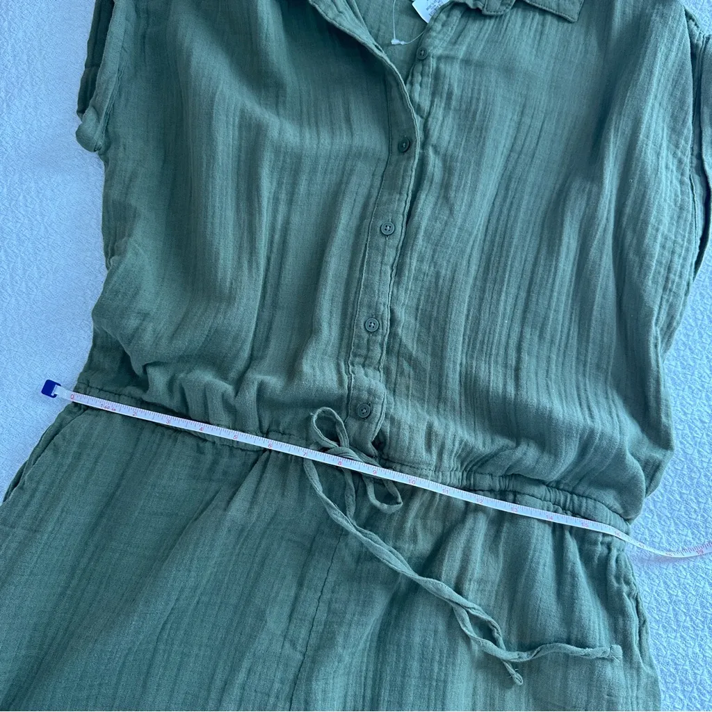 Old Navy Crinkle Gauze Romper Green NEW NWT Medium Tall - Image 7