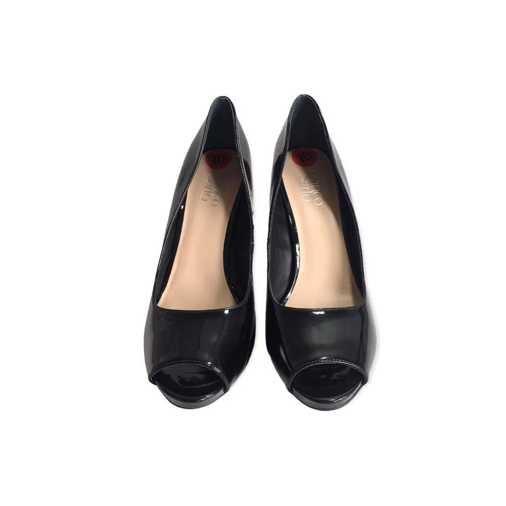 🆕Franco Sarto Black Open Toe Patent Leather High Heels - Image 4