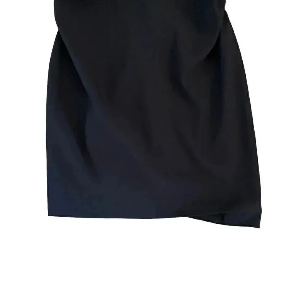 Zara Women’s Black knot bow top ruched sides double straps Mini Dress SZ S #1161 - Image 6