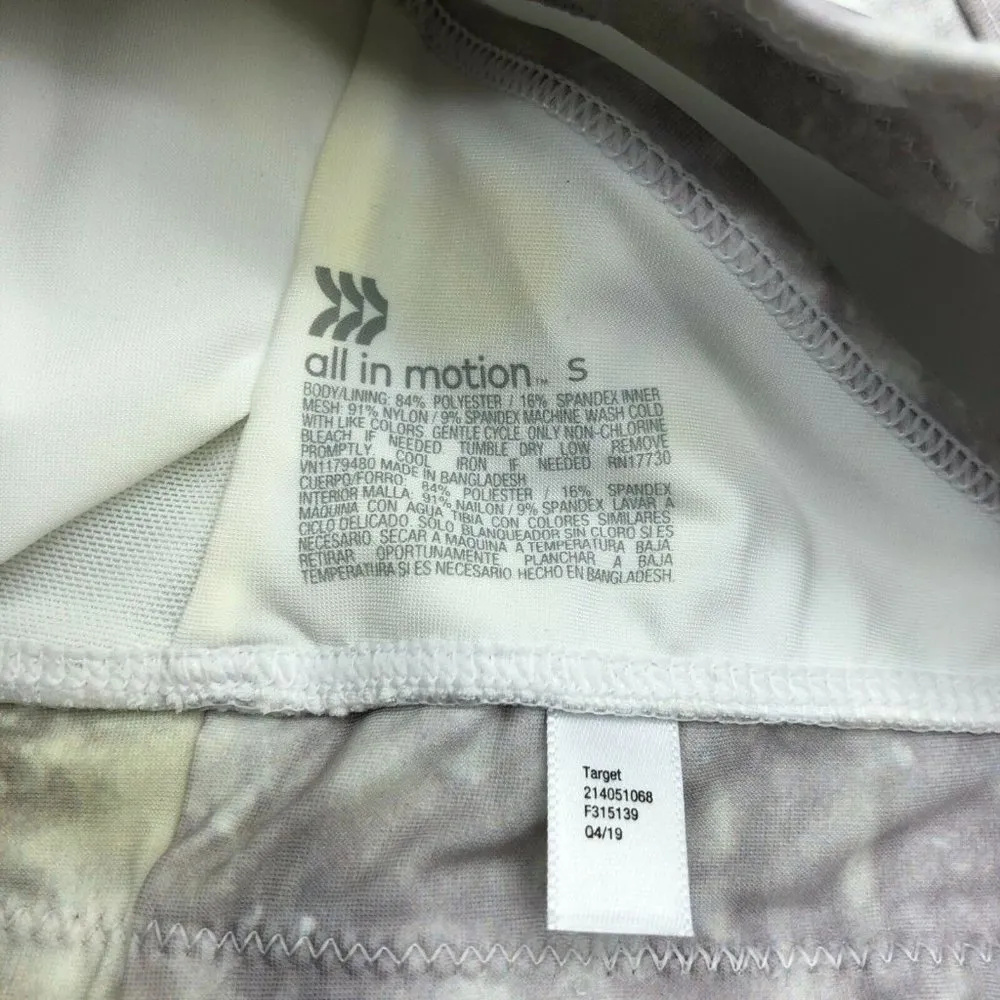 All in Motion Sports Bra Low Support Removable Pads Moisture Wick Marble Gray S - Image 5