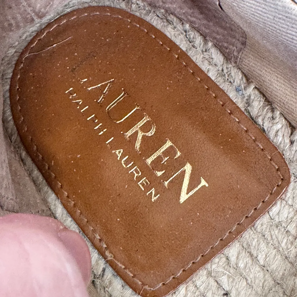 Lauren Ralph Lauren Tan Snake Print Espadrille Sandals Womens 8.5 Beachy Summer - Image 6