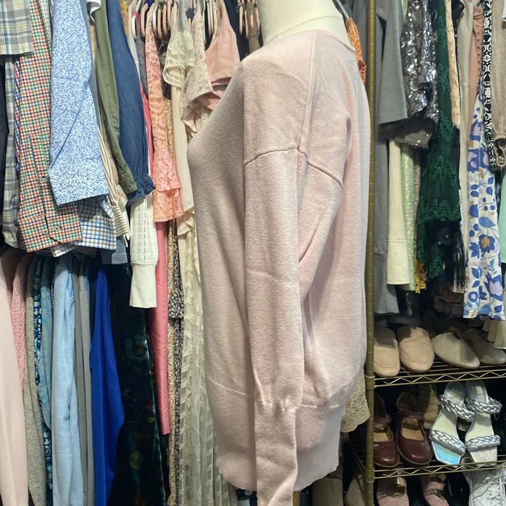 White House Black Market Ball Chain Pink V-
Neck Sweater - Image 3