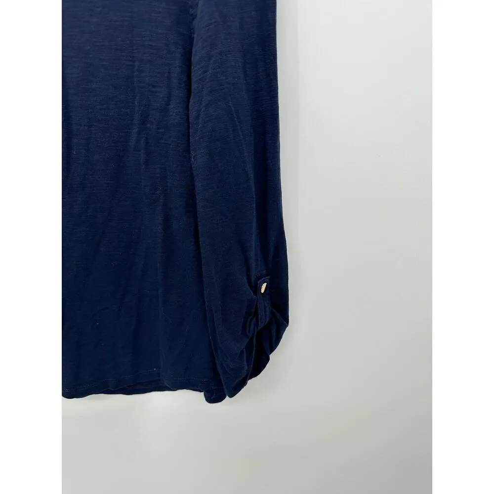 Chico's Shirt Women Medium Blue The Ultimate Tee Cotton Modal Long Sleeve Scoop - Image 3