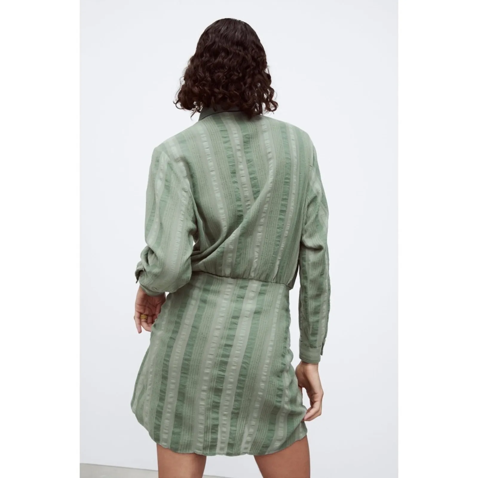 Zara Zoe Tie-Waist Linen Blend Shirt Dress - Image 12