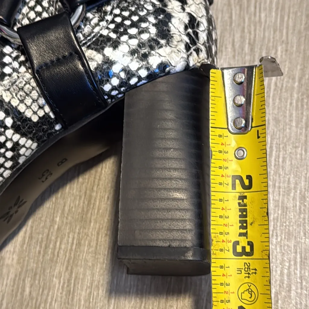 BCBGeneration 5.5 snake print harness ankle booties‎ - Image 9