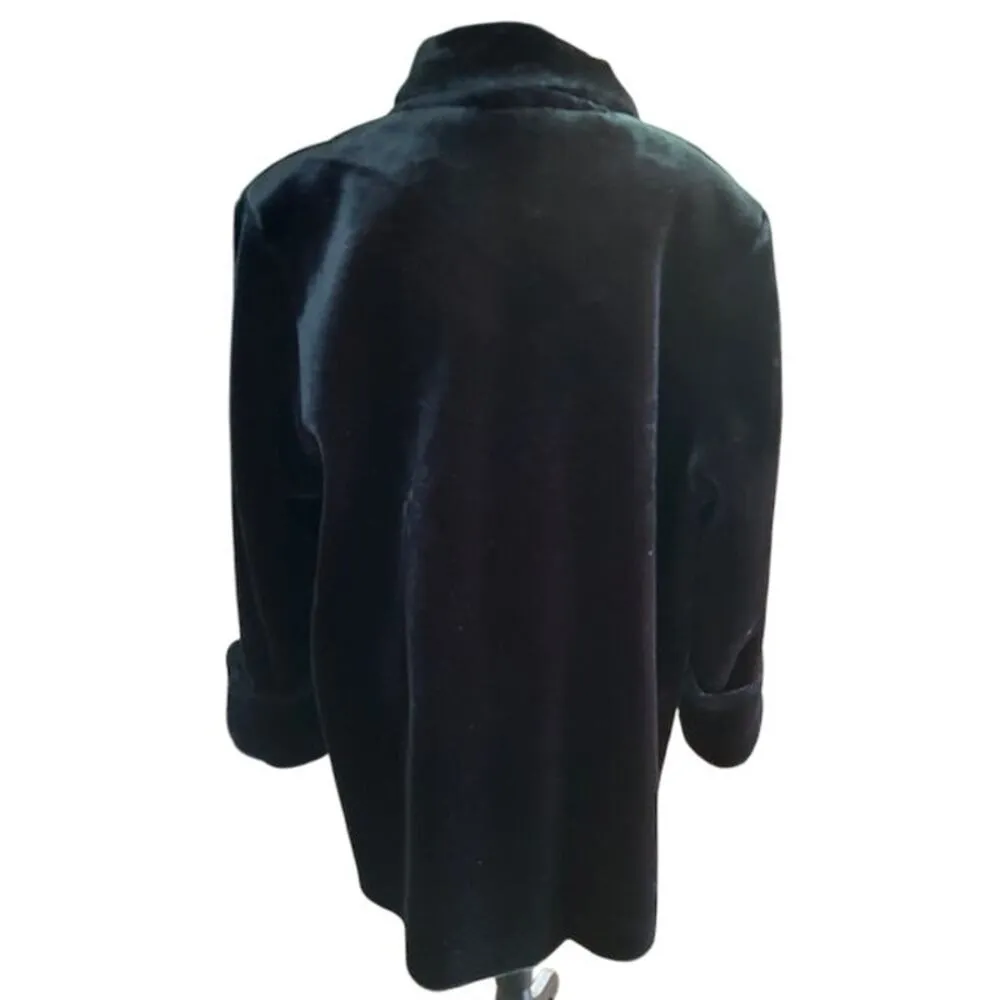 Vintage 1980s Dennis Basso Faux Fur Coat - Size Large - Made in USA - Image 3